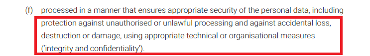 GDPR-机密性完整性