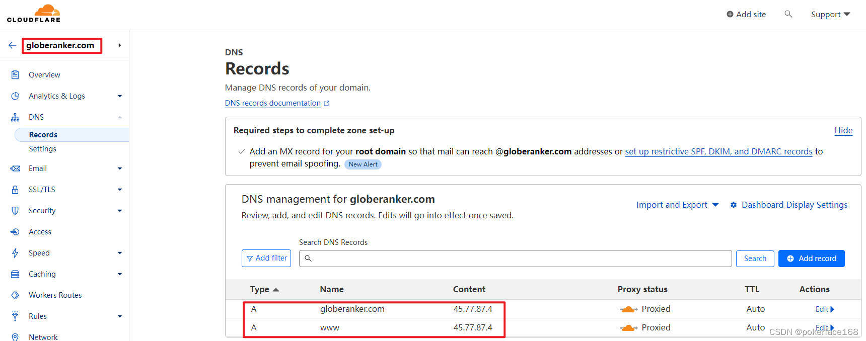 cloudflare域名解析