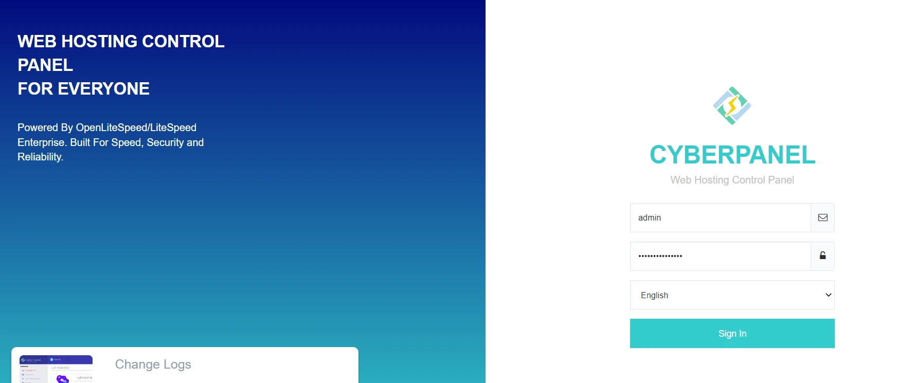 登录CyberPanel