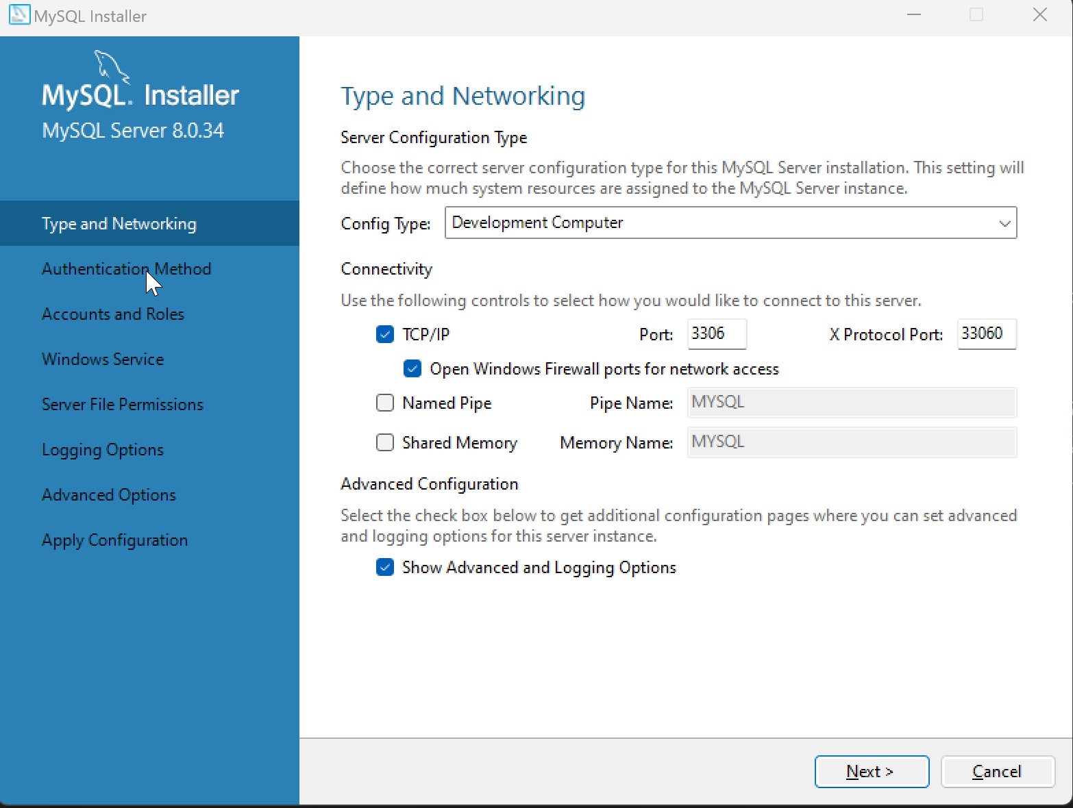 勾选高级选项以便使用低安全级别策略