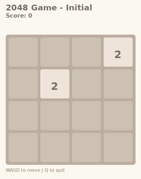2048游戏初始状态