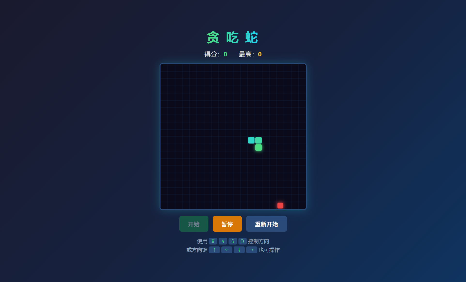 贪吃蛇运行效果