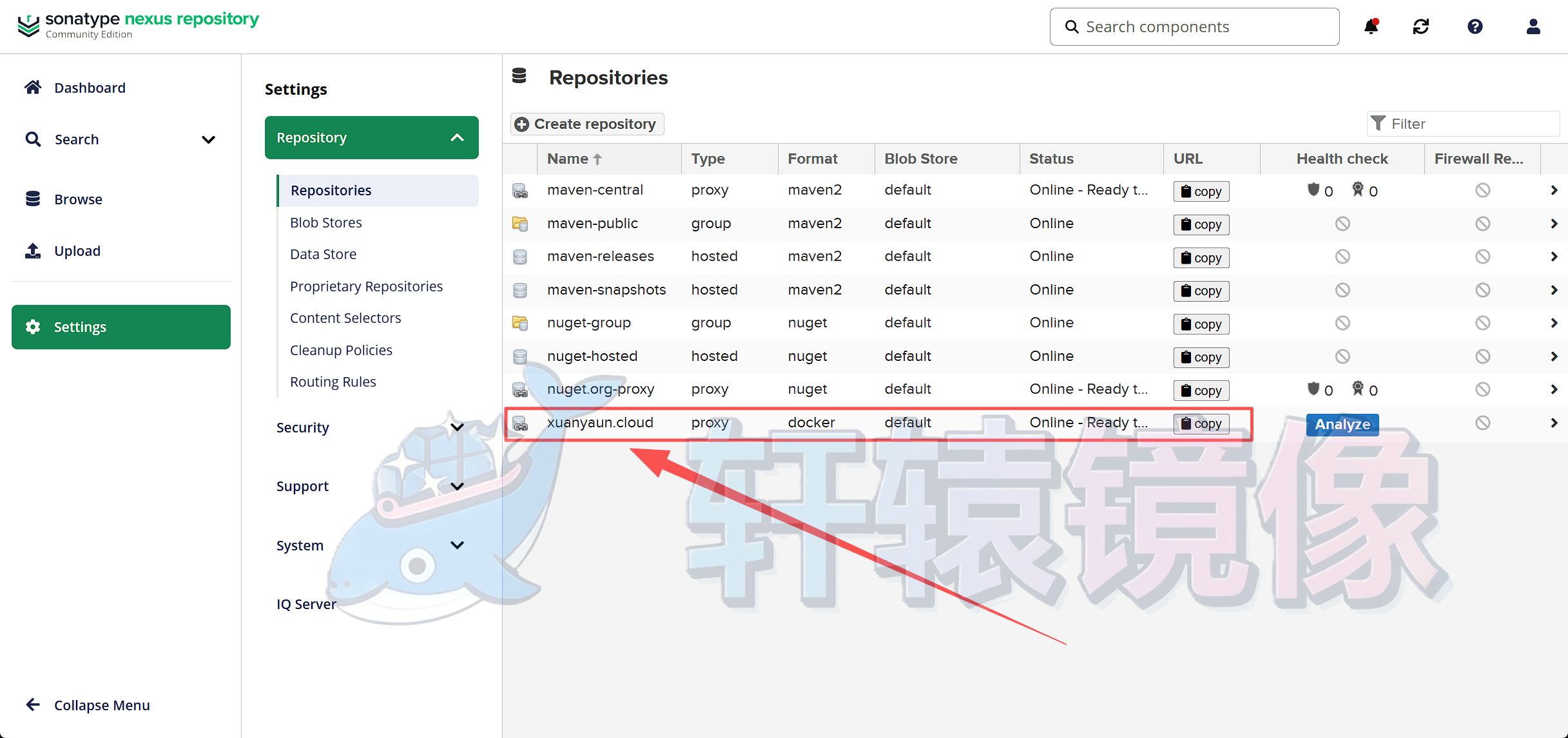 Docker Proxy仓库创建完成
