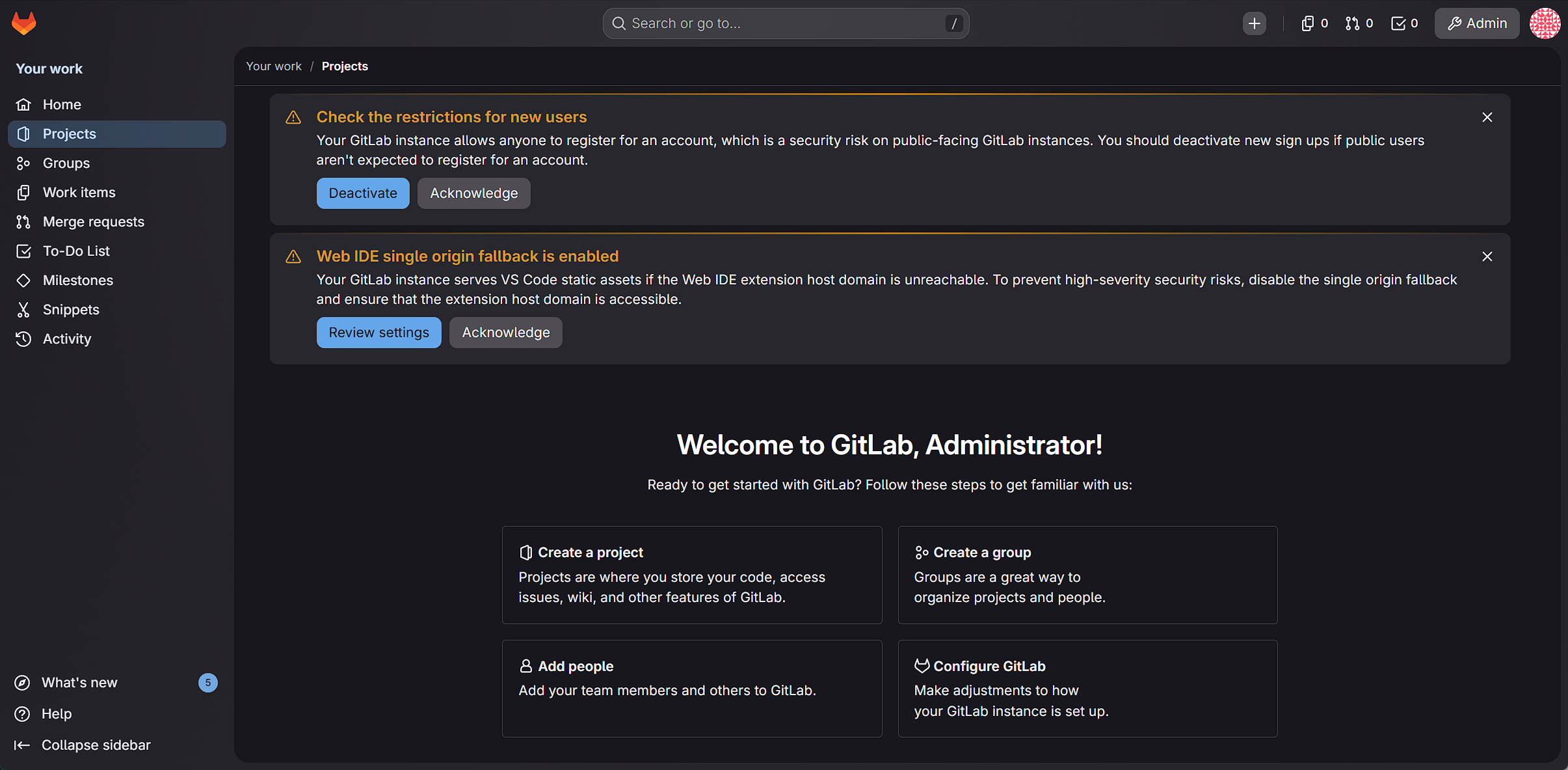 gitlab 主页