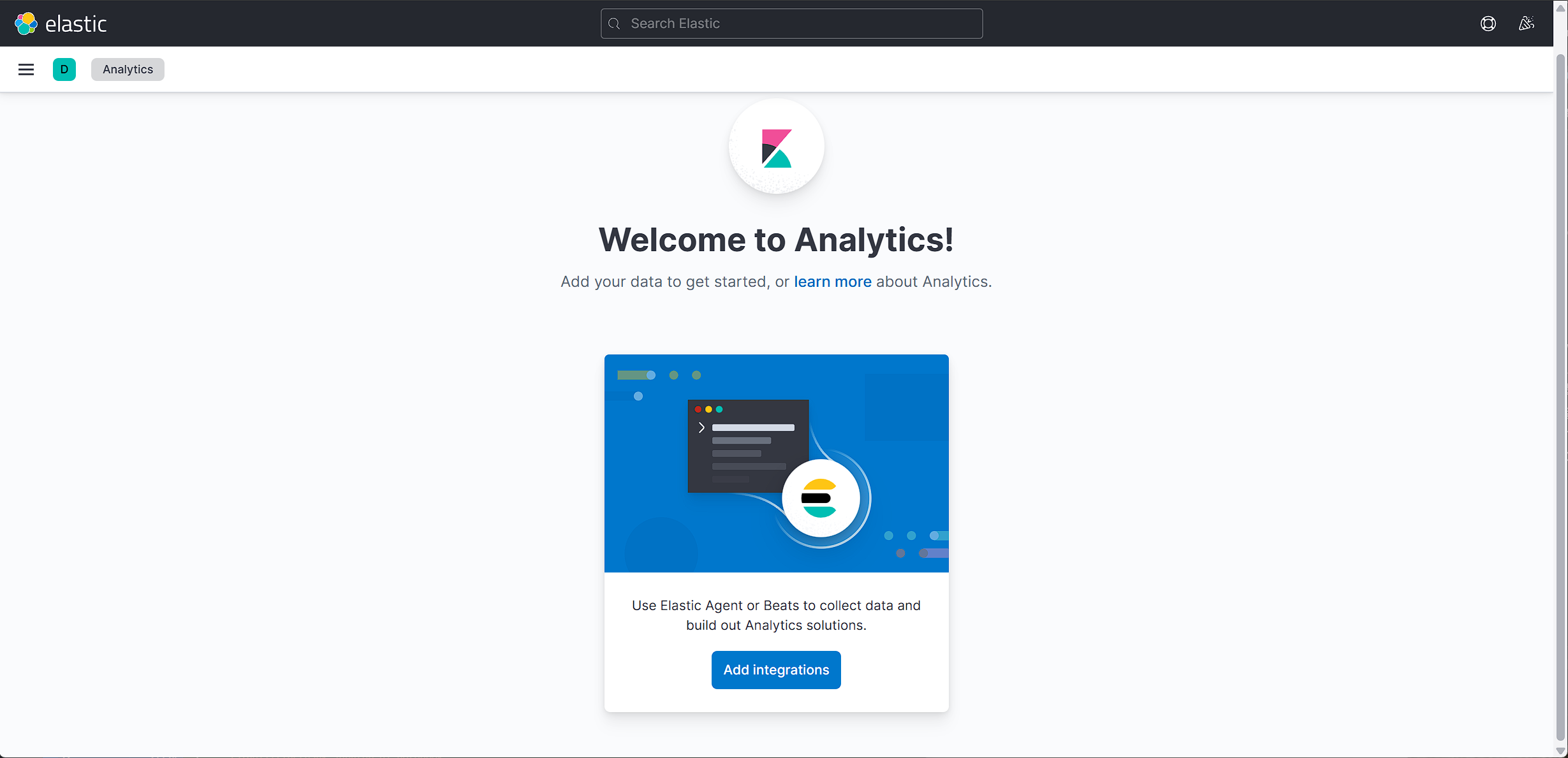 Analytics 欢迎页