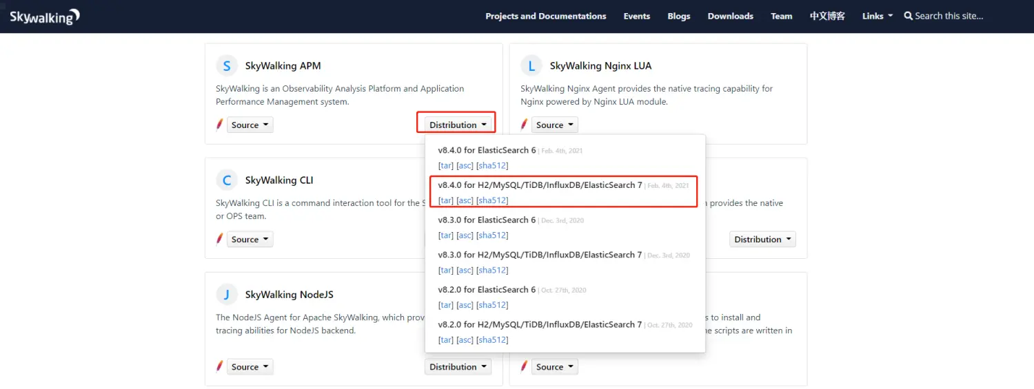 v8.4.0 for H2/MySQL/TiDB/InfluxDB/ElasticSearch 7