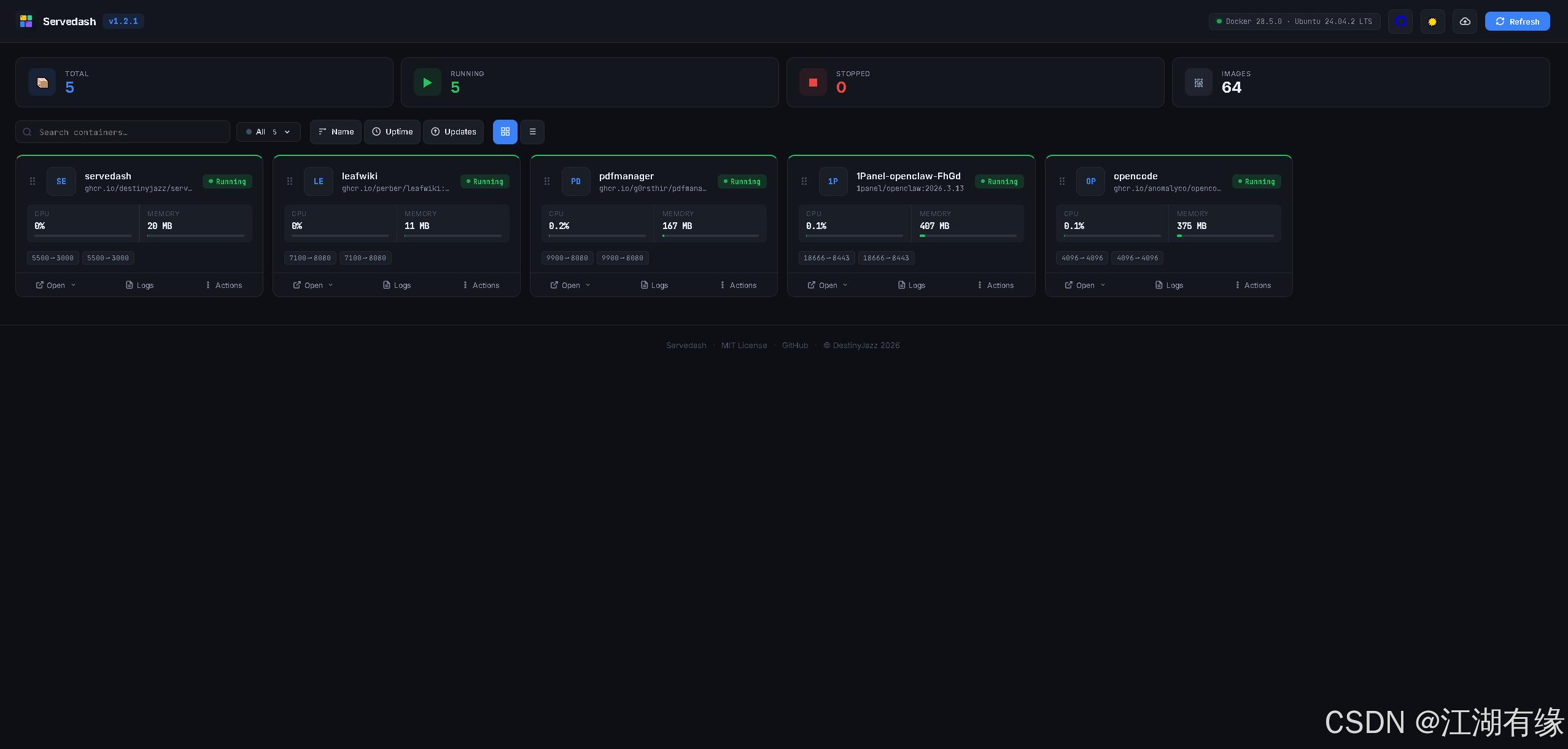 Servedash 项目预览